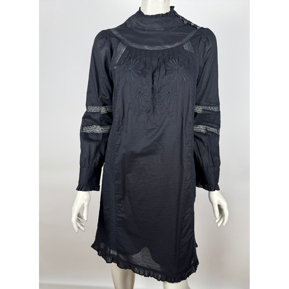 J Crew Embroidered High Neck Tunic Dress‎ Women S NWT Long Sleeve Lined Cotton